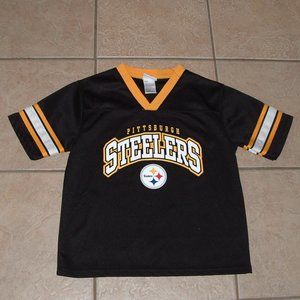 NEW NWOT Unisex Childs Sz Large 12/14 Black & Gold NFL PITTSBURGH STEELERS Shirt